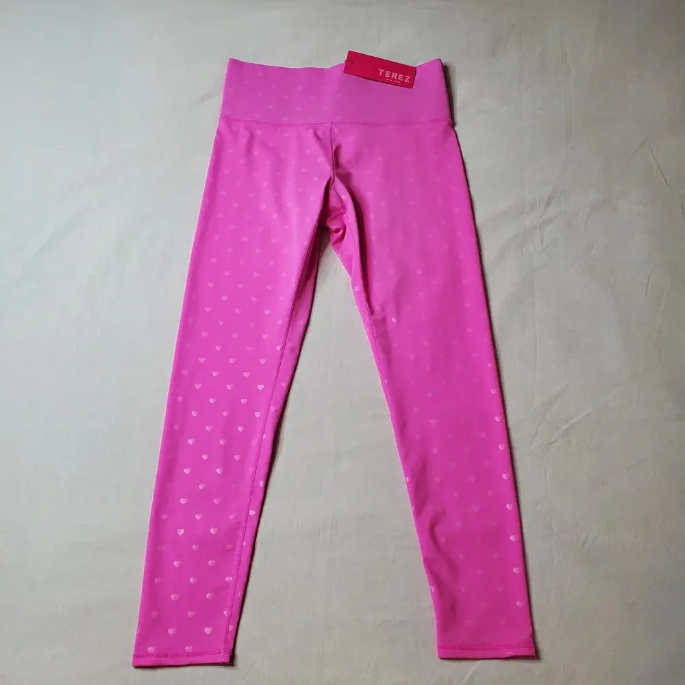 Terez Women's Size M NWT Heart Foil Uplift Leggings Pink - Picture 4 of 6